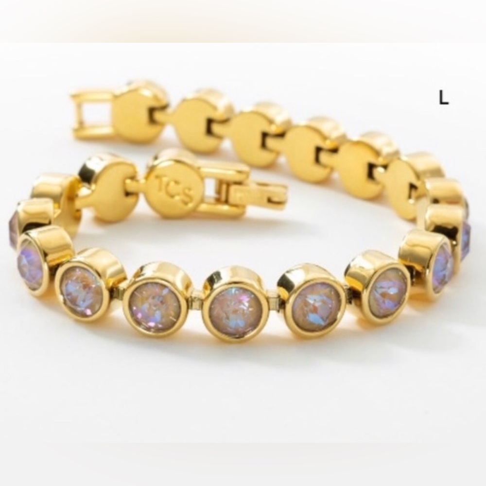 Touchstone‎ Crystal Swarovski Golden Cappuccino Ice Bracelet 7.25 inches